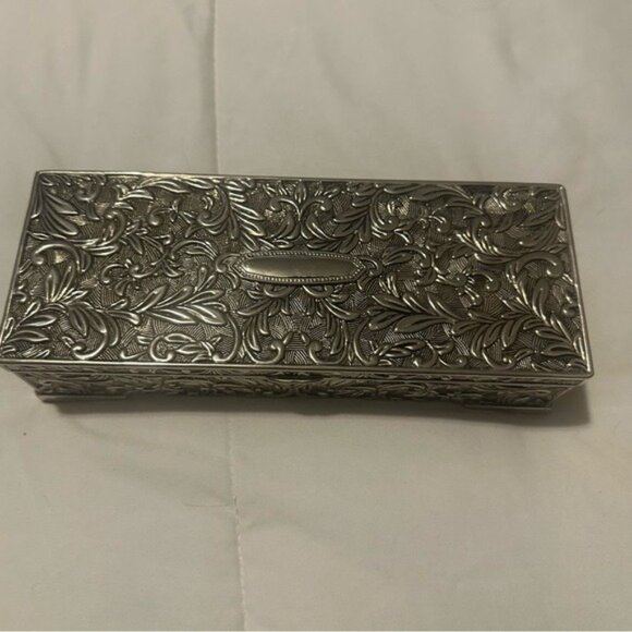 Vtg Godinger Silver 1992 Velvet-Lined Jewelry Box 9x4x2 | Quiet Luxury Decor - Picture 4 of 12